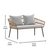 Flash Furniture 4PC NAT/Gray Indoor/Outdoor Rope Rattan Patio Set SB-1960-GY-GG